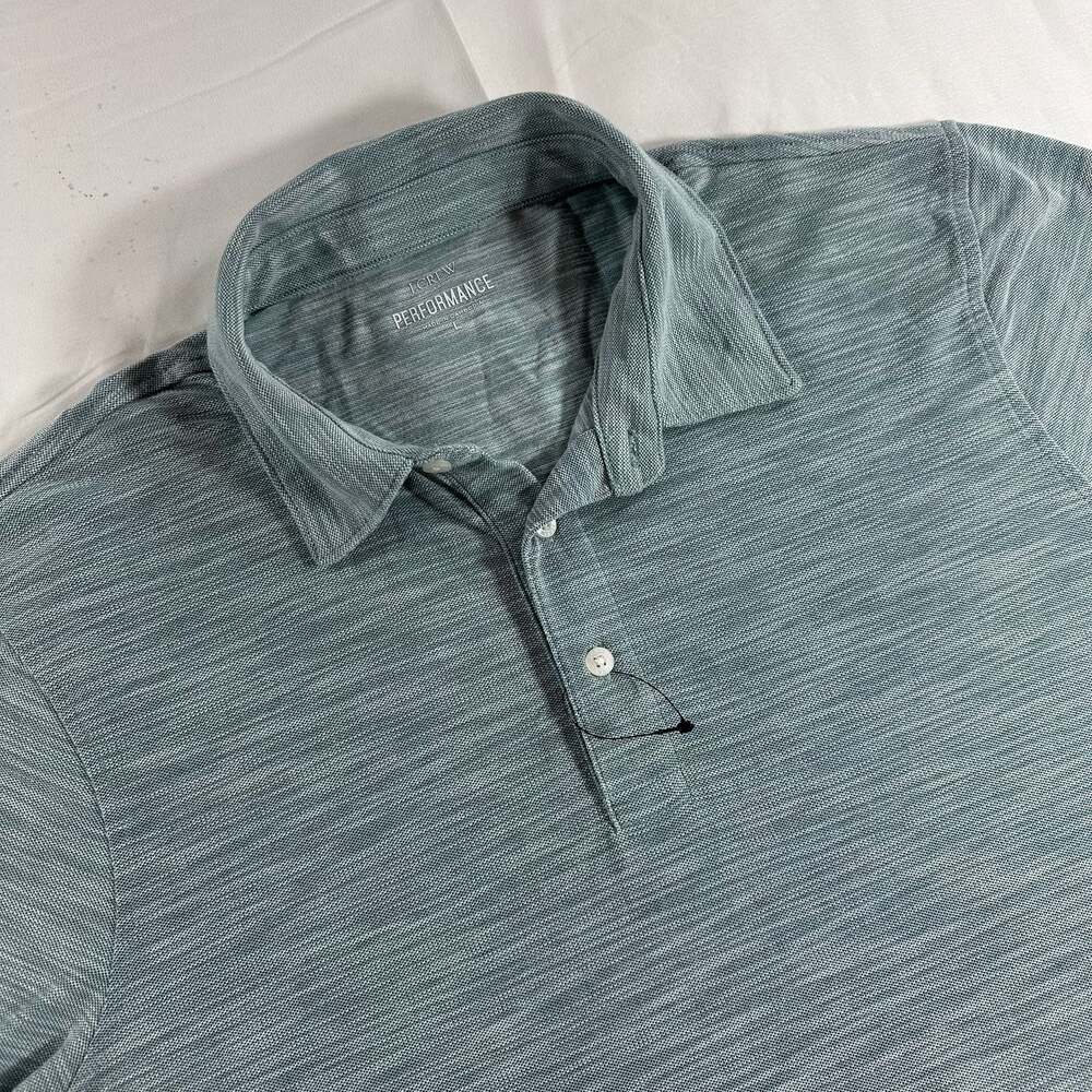 J.Crew Pique Performance Men's Heathered Green Short Sleeve Polo Shirt